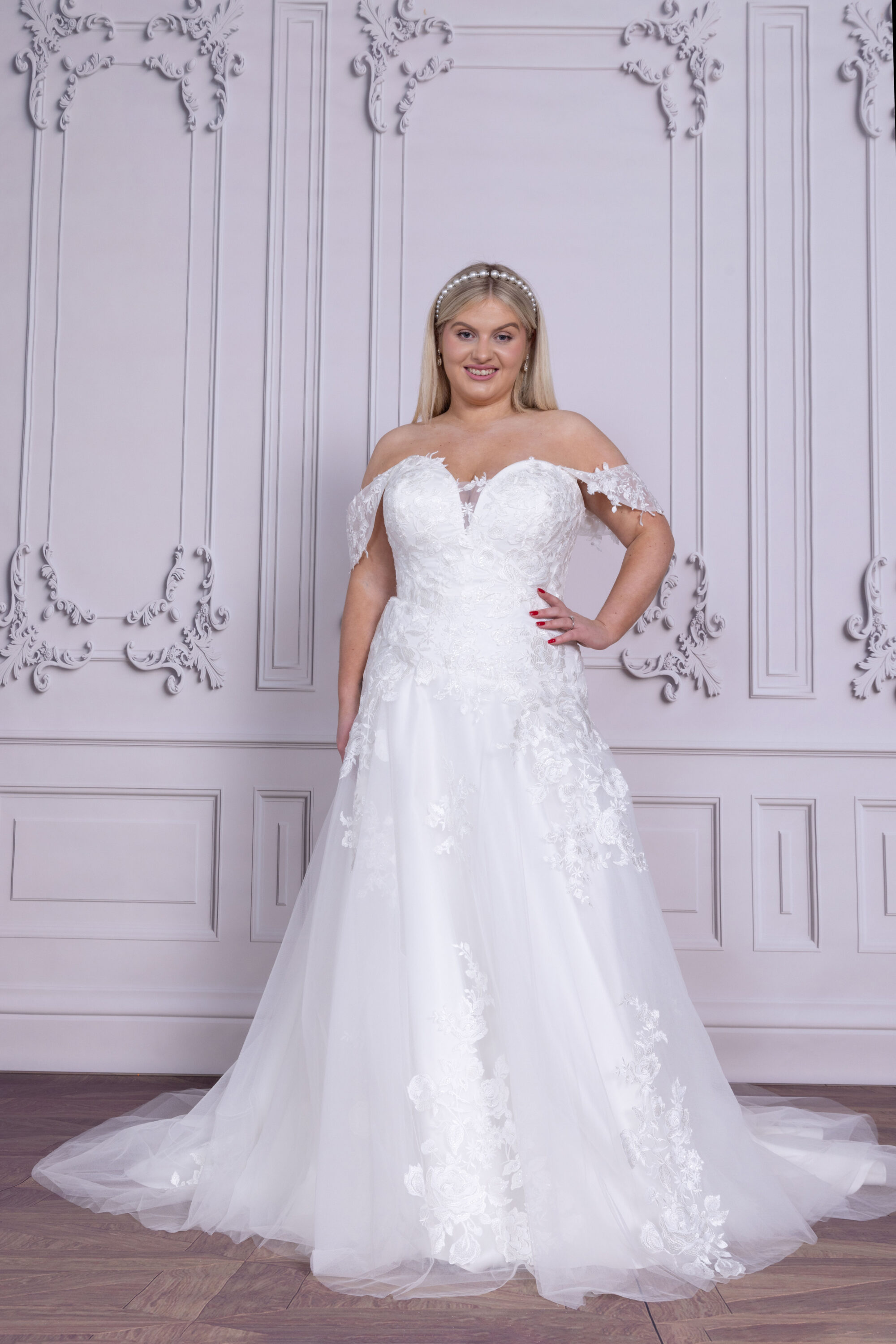 MG178-A Line Lace Wedding Gown