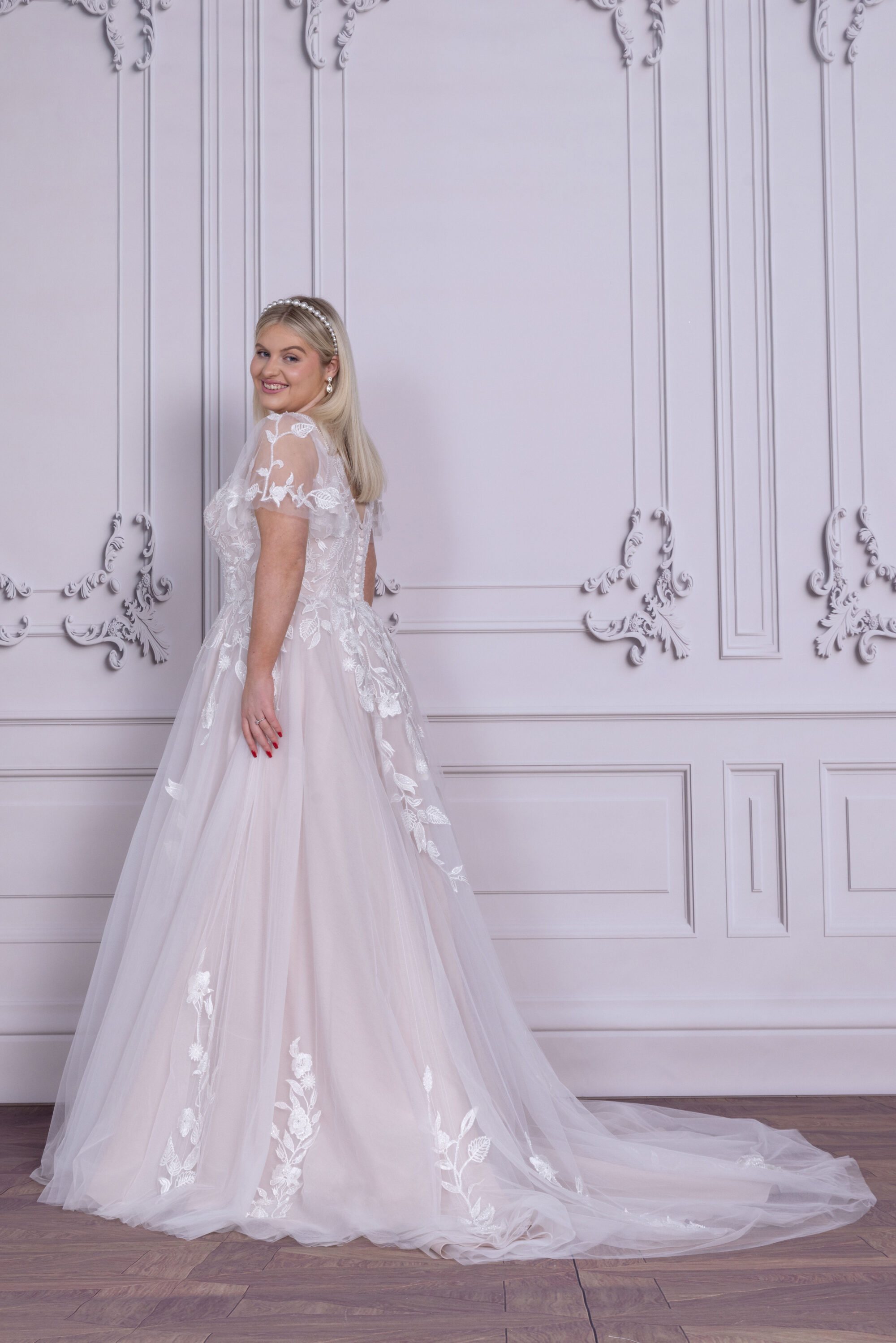 MG180-A Line Lace Wedding Gown - Image 2