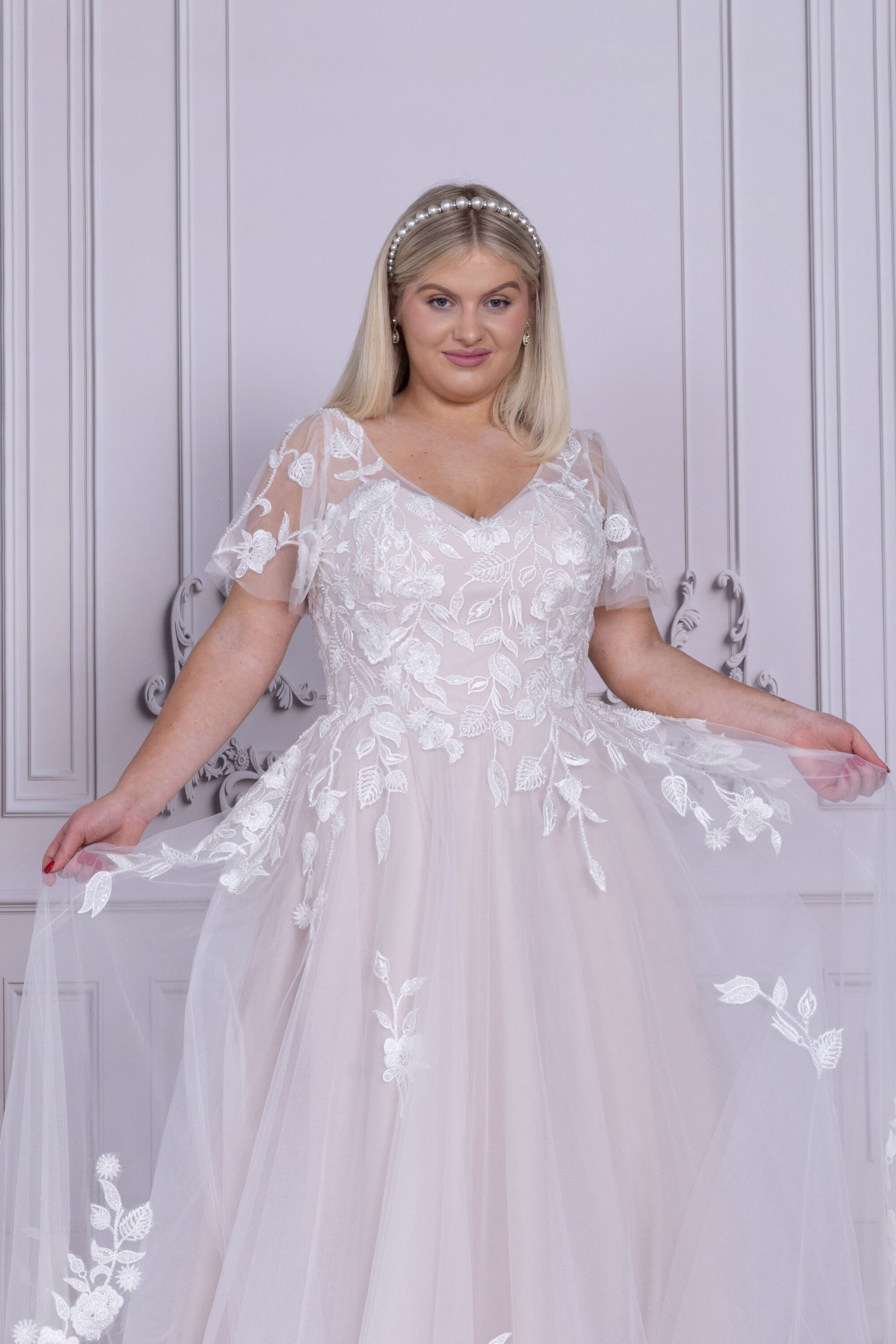 MG180-A Line Lace Wedding Gown - Image 4