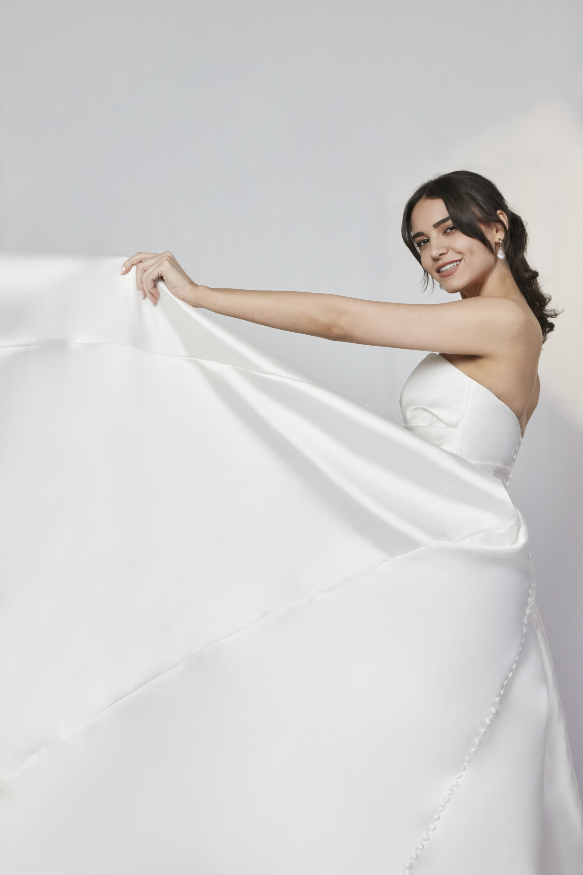 MM226-A Line Mikado Wedding Dress - Image 4