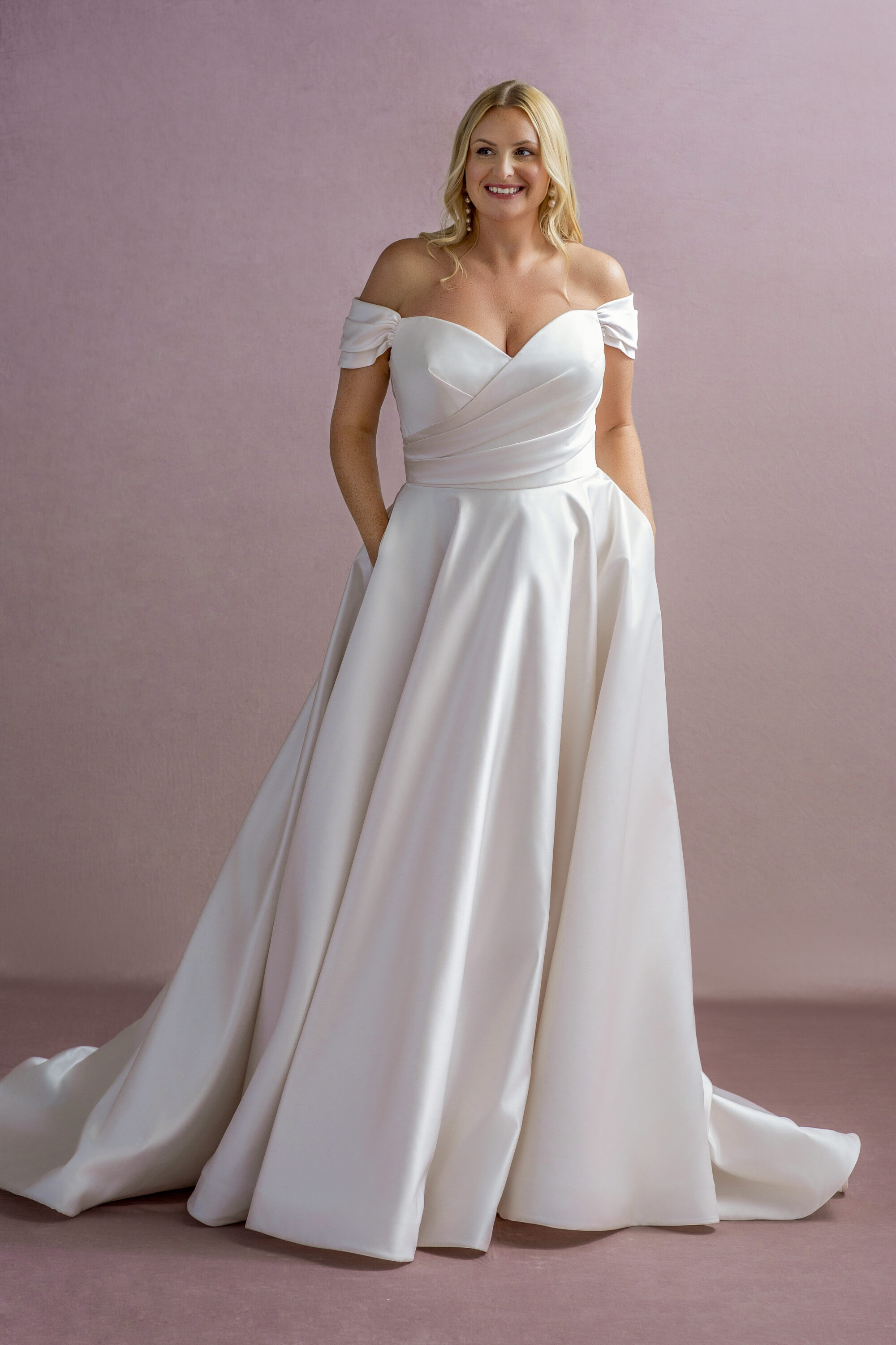 MG199-Ballgown Satin Wedding Dress
