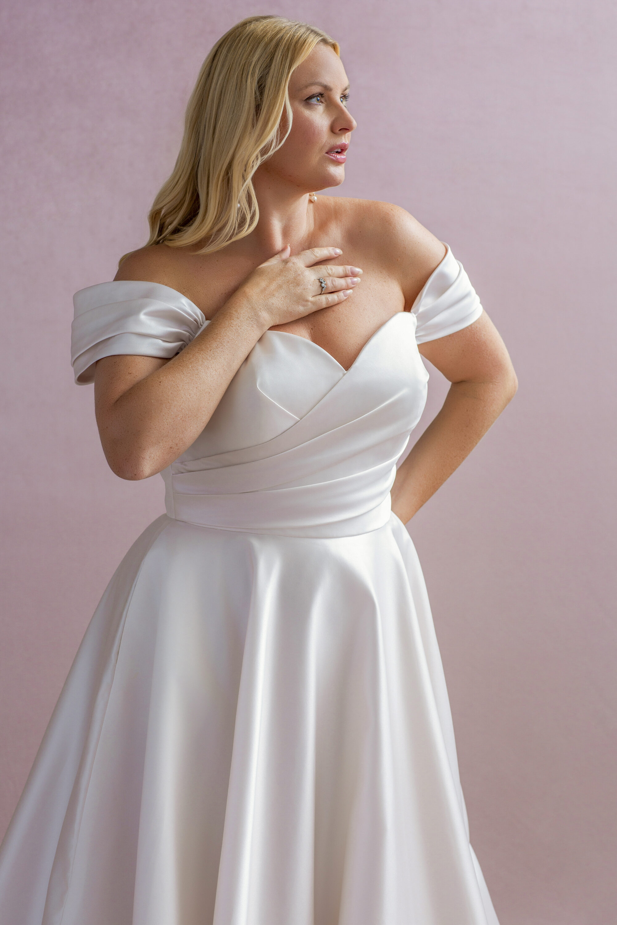 MG199-Ballgown Satin Wedding Dress - Image 5