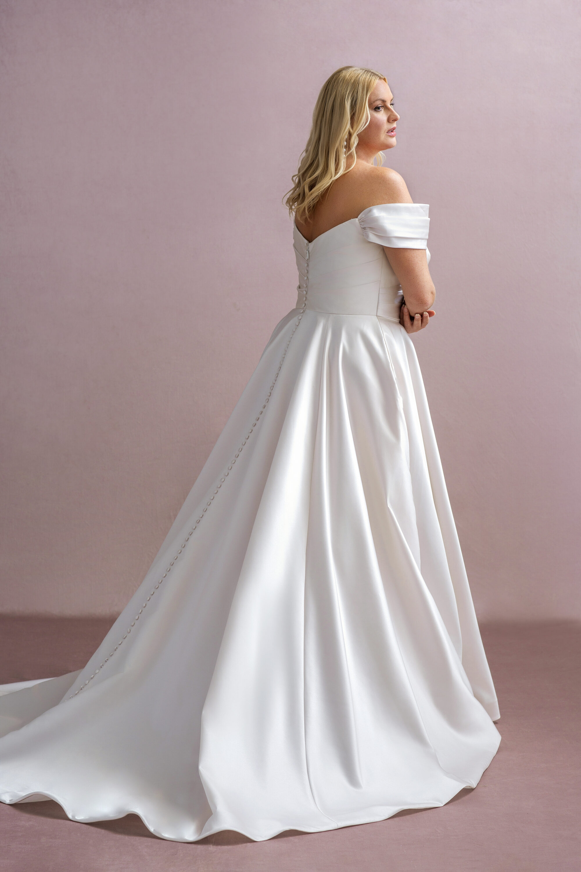 MG199-Ballgown Satin Wedding Dress - Image 4