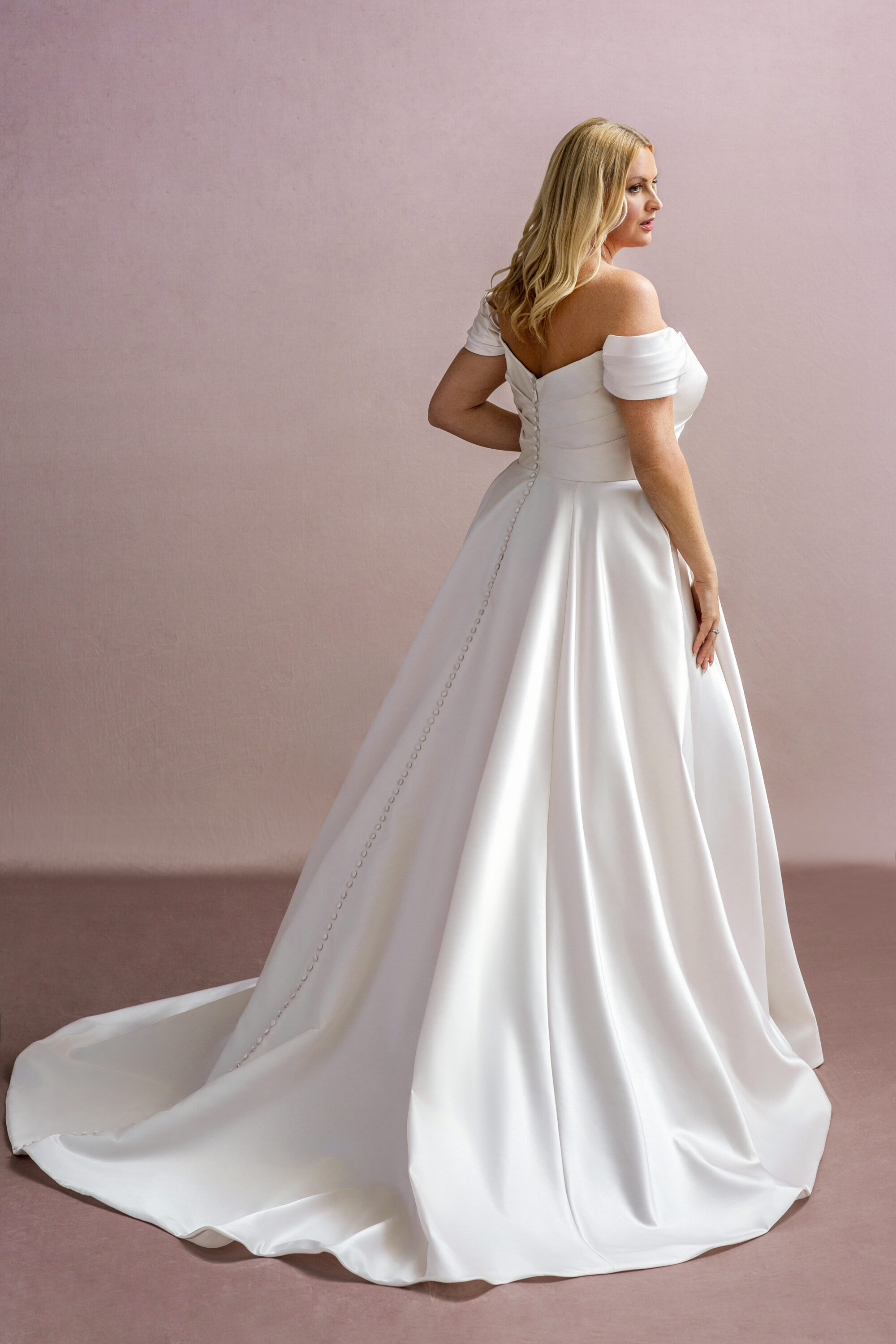 MG199-Ballgown Satin Wedding Dress - Image 2