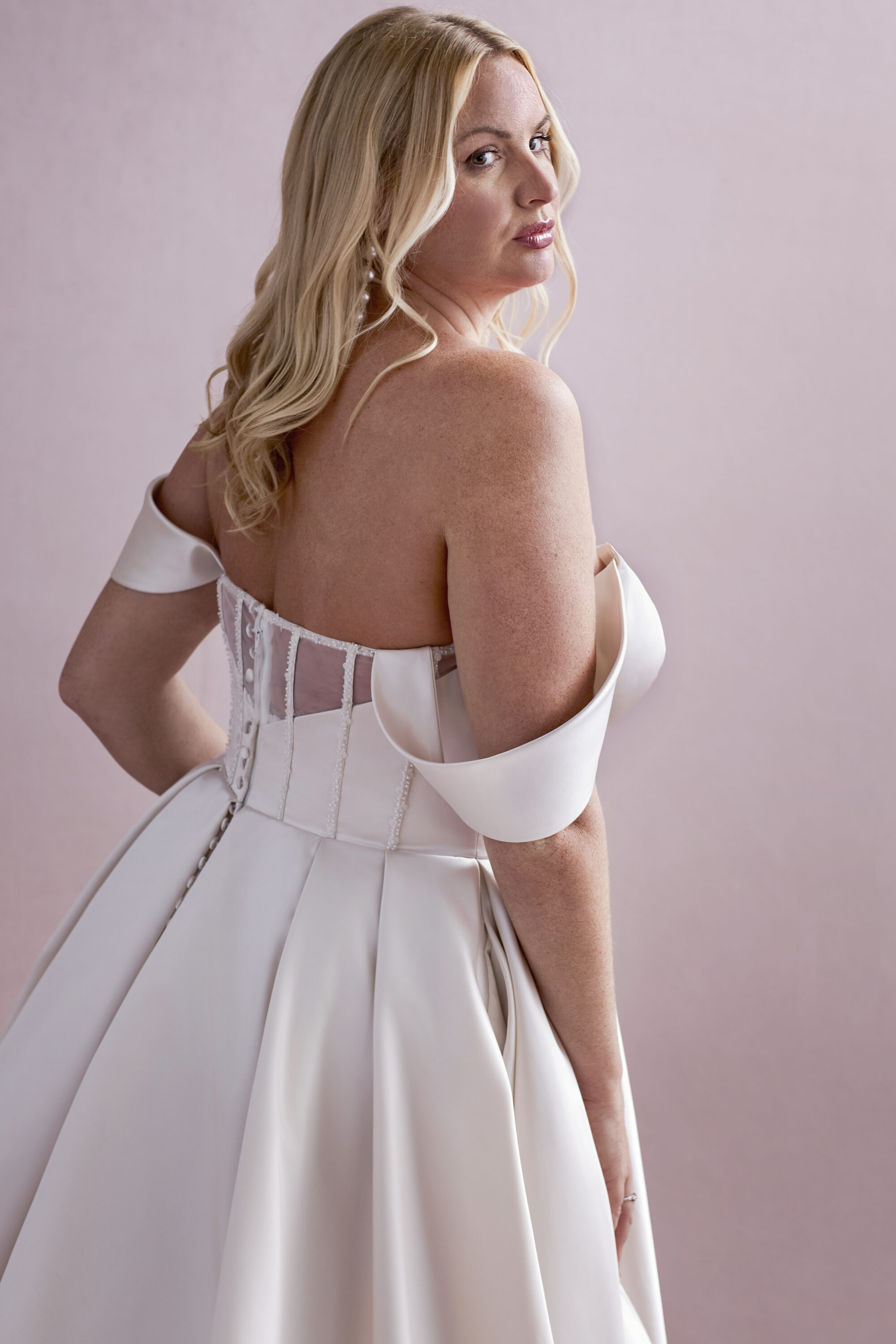 MG202-Ballgown Satin Wedding Dress - Image 2