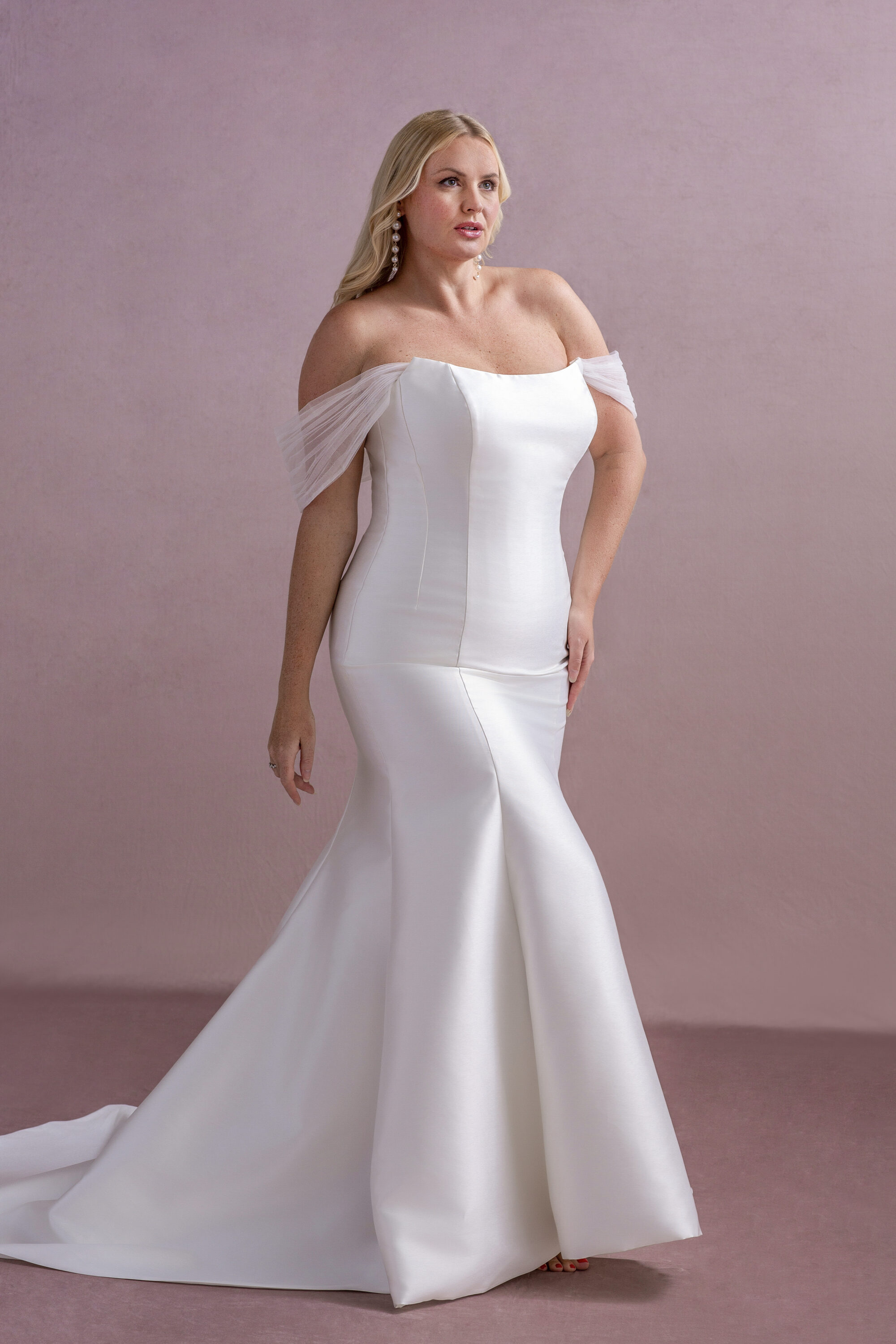 MG204-Fishtail Mikado Wedding Dress - Image 7