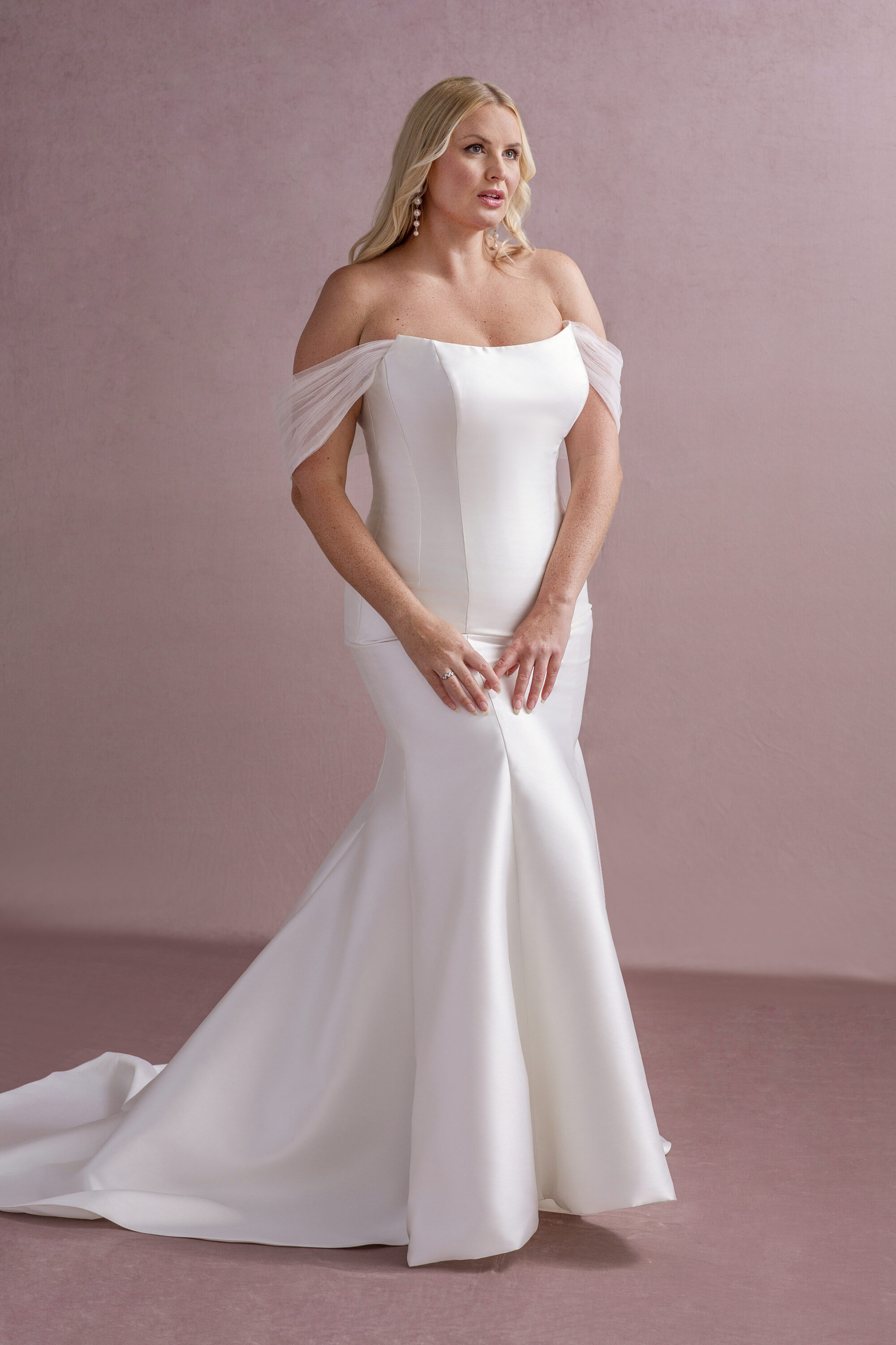 MG204-Fishtail Mikado Wedding Dress