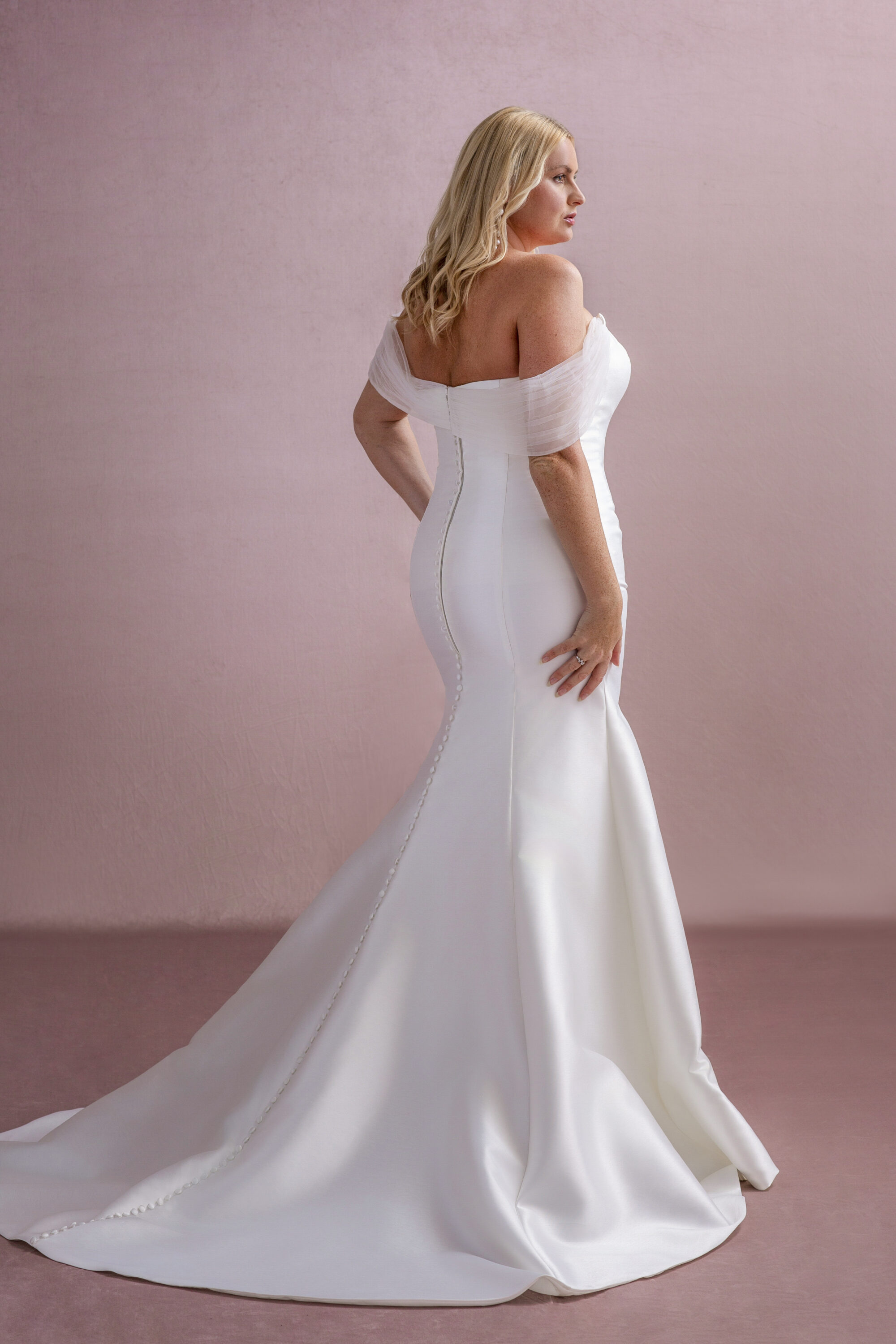 MG204-Fishtail Mikado Wedding Dress - Image 2