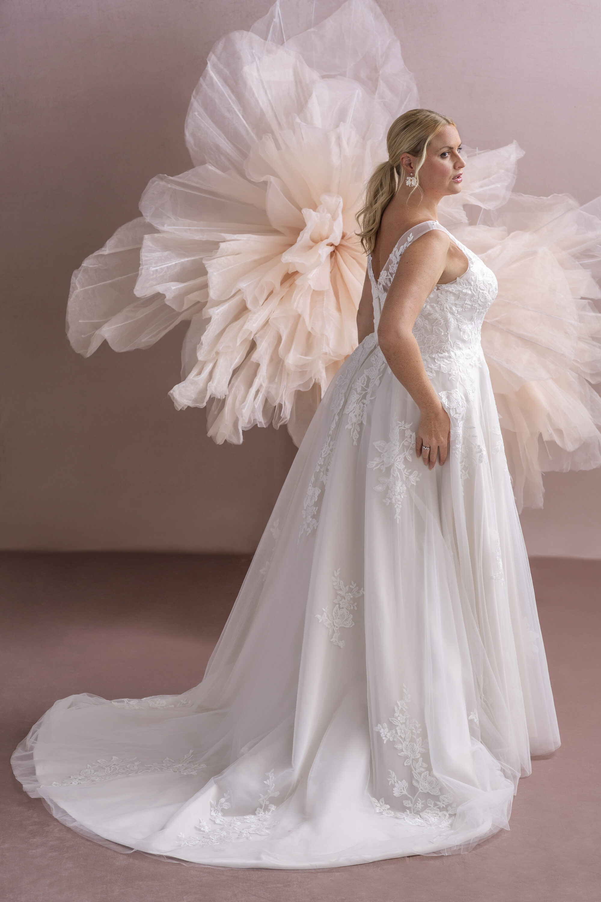 MG205-A-line Lace Wedding Dress - Image 3