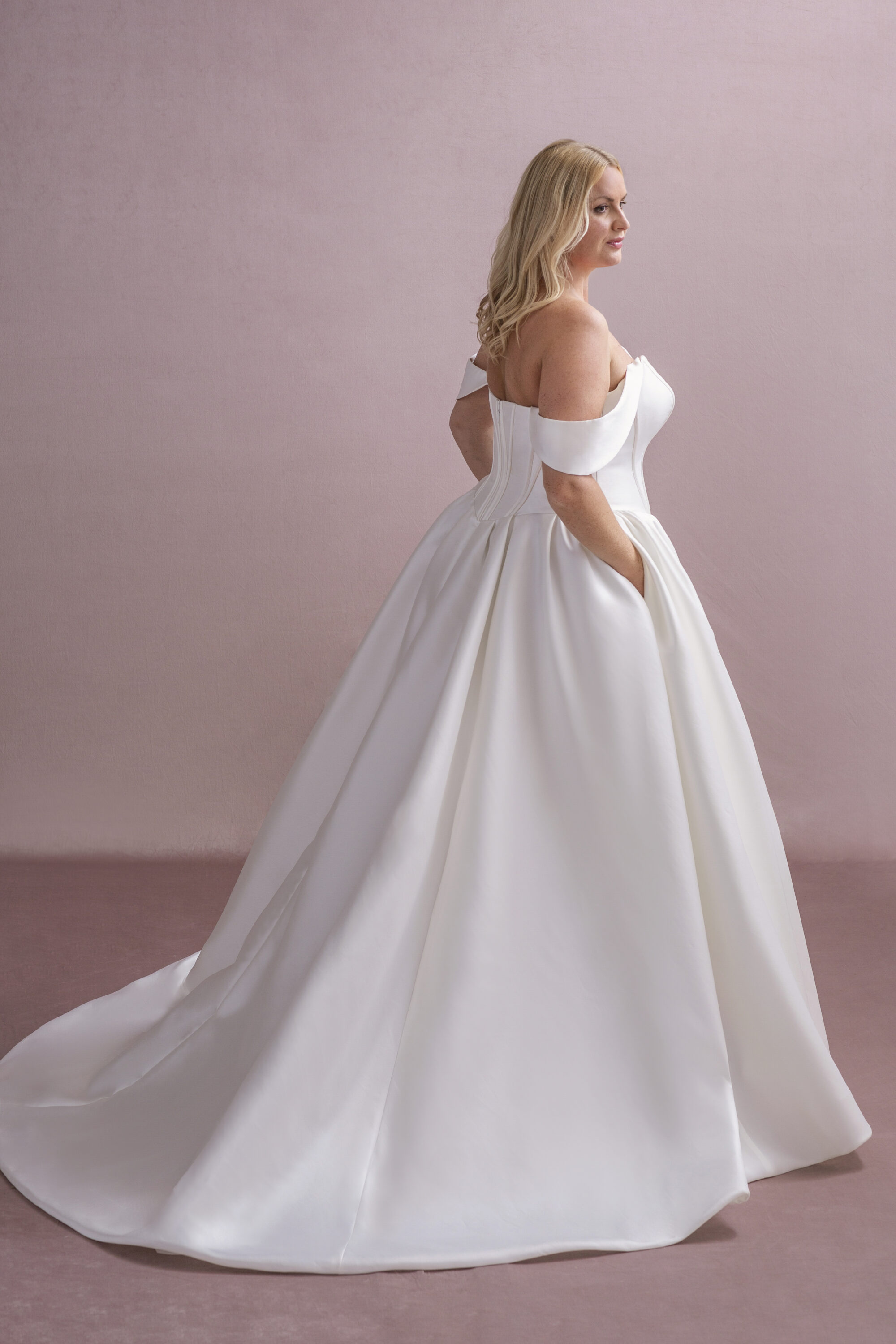 MG208-Ballgown Mikado Wedding Dress - Image 3