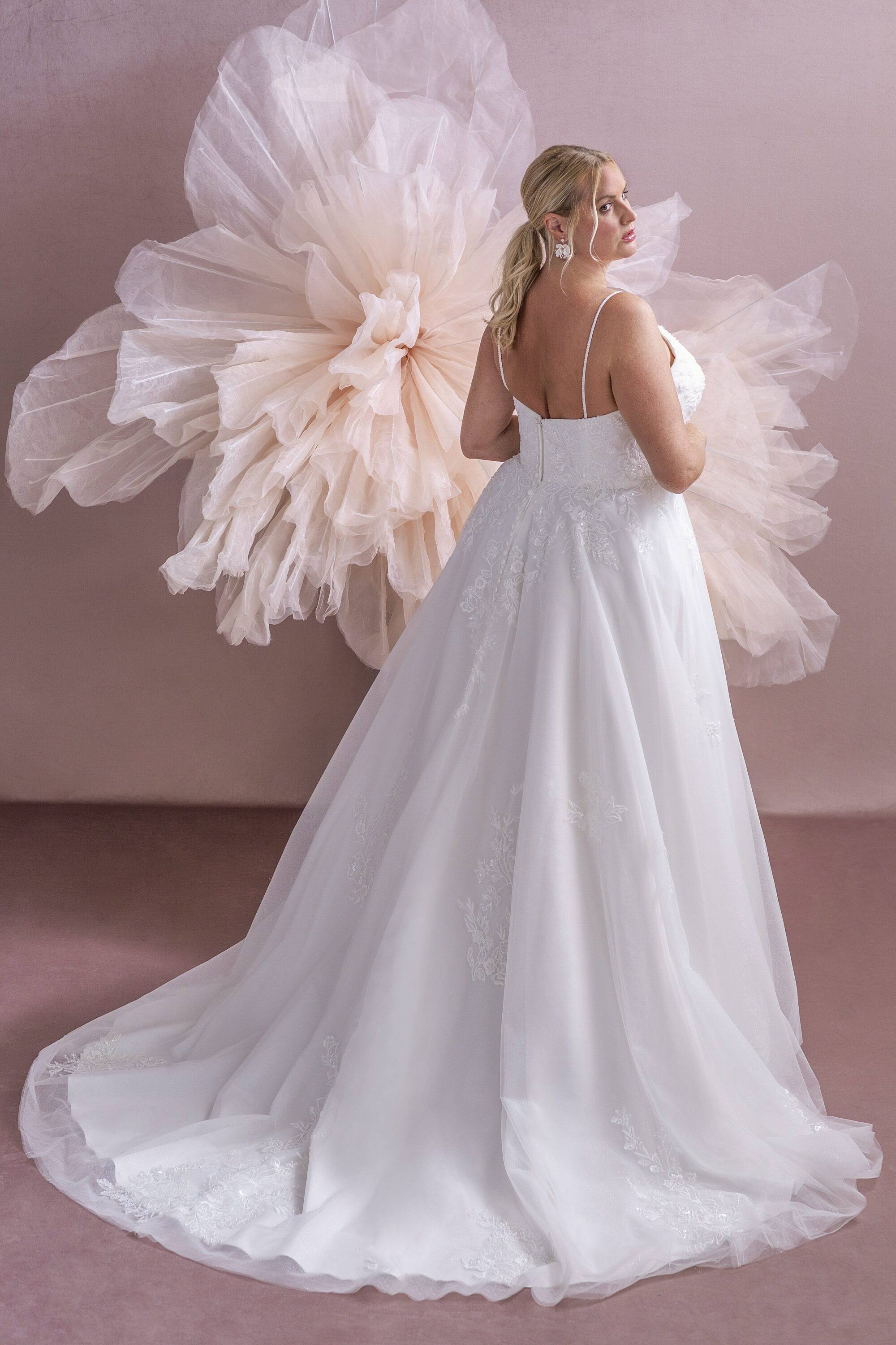 MG211-A-line Lace Wedding Dress - Image 3