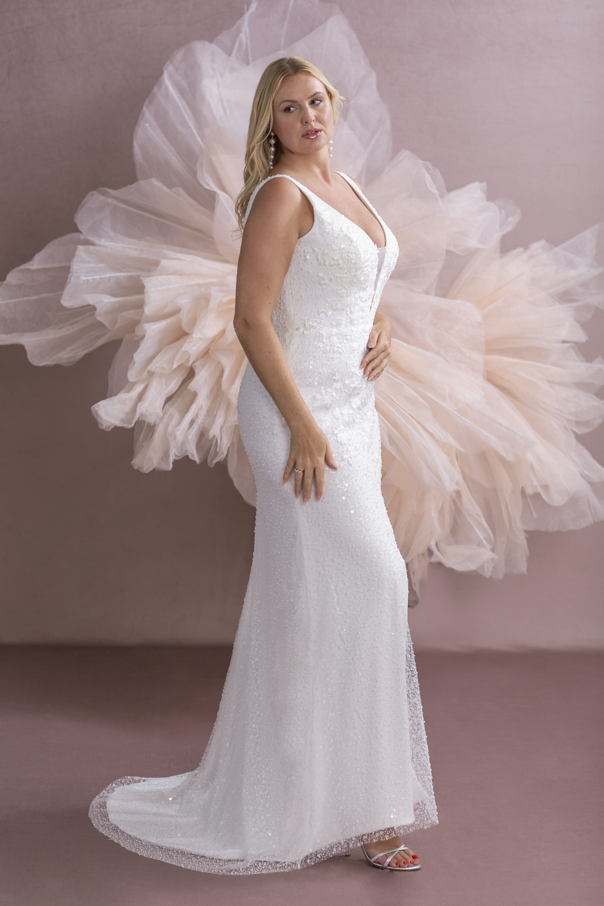 MG213-A-line Beaded Lace Wedding Dress - Image 5