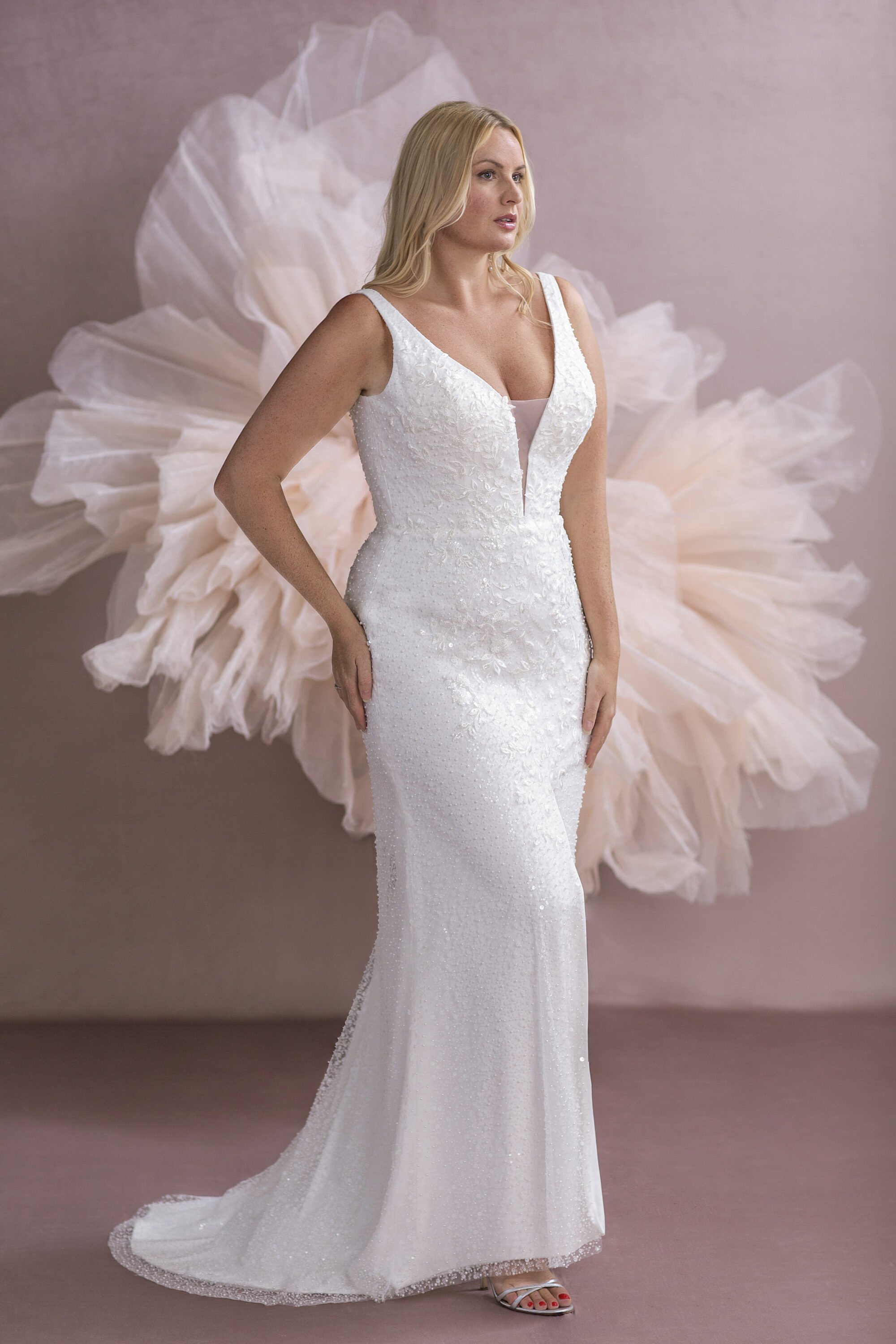 MG213-A-line Beaded Lace Wedding Dress - Image 2
