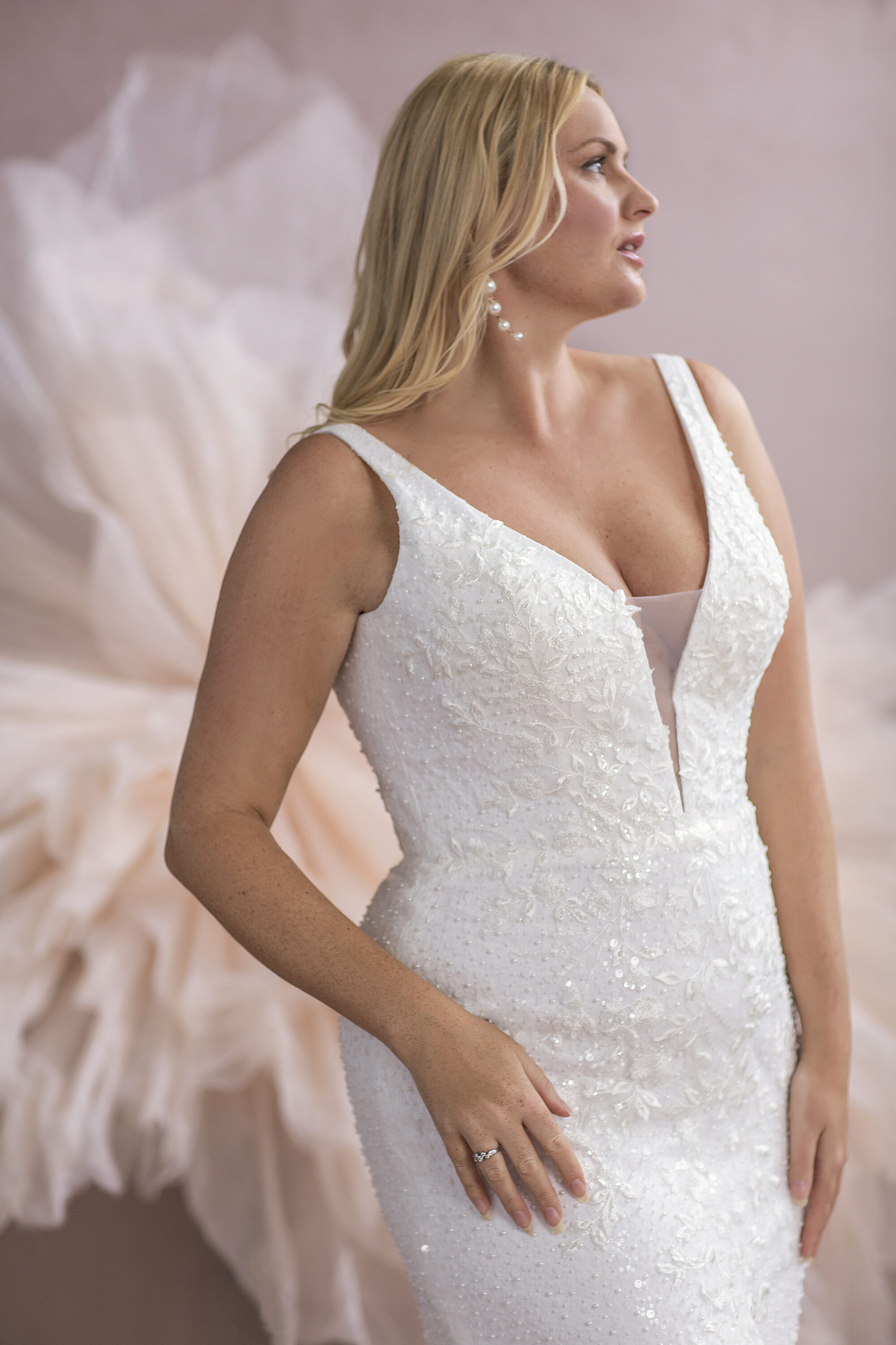 MG213-A-line Beaded Lace Wedding Dress - Image 6