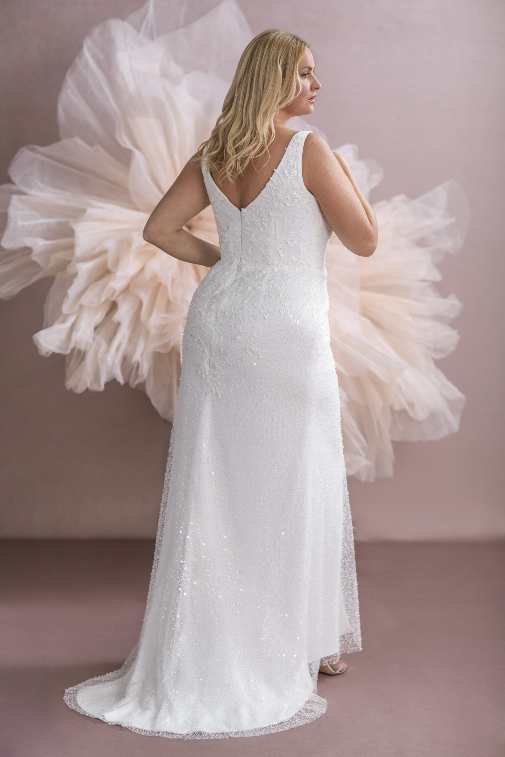 MG213-A-line Beaded Lace Wedding Dress - Image 3