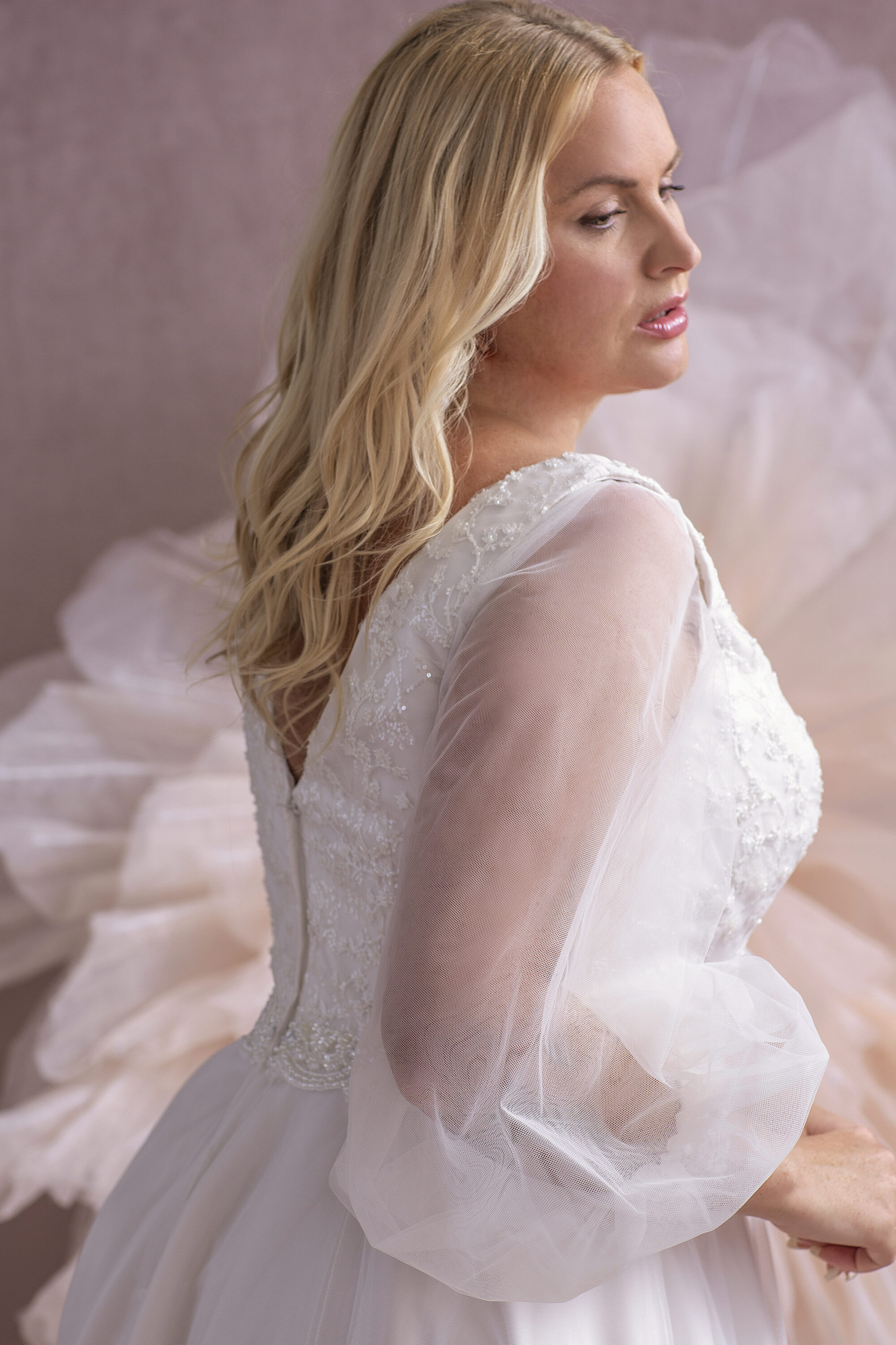 MG214-A-line Lace And Tulle Wedding Dress - Image 4