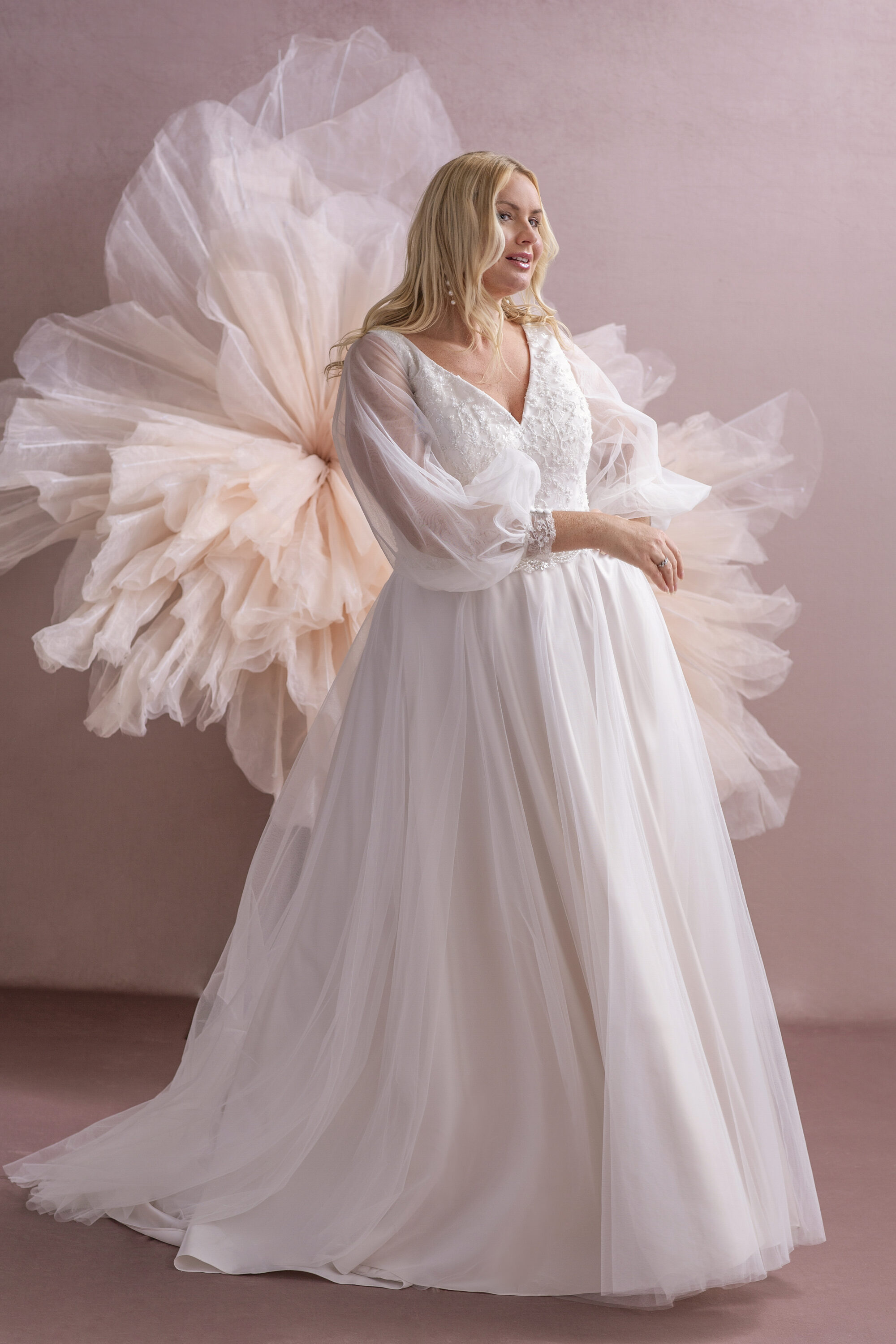 MG214-A-line Lace And Tulle Wedding Dress - Image 8