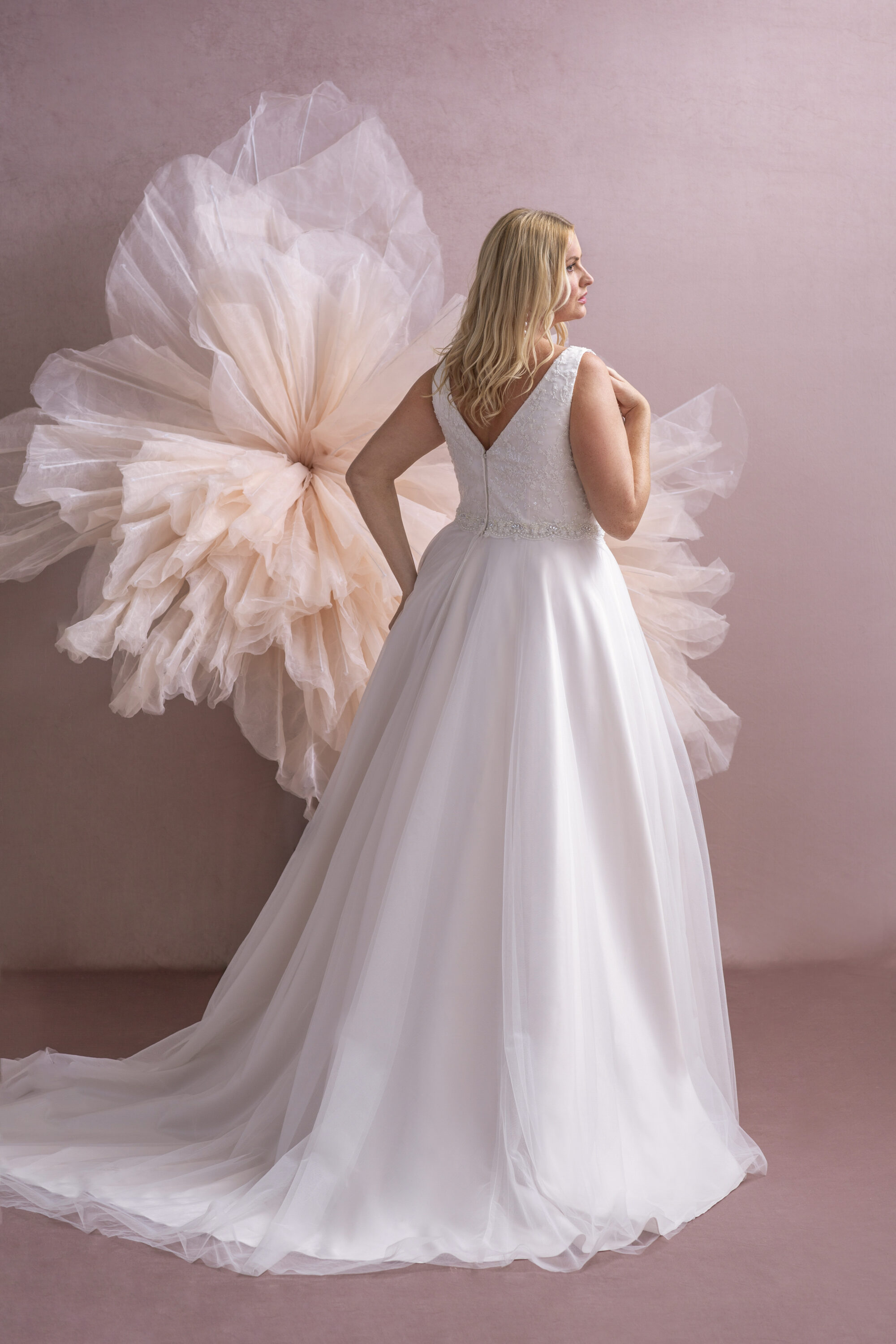 MG214-A-line Lace And Tulle Wedding Dress - Image 2